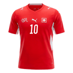 XHAKA #10 Switzerland Home Soccer Jersey World Cup 2026 Red