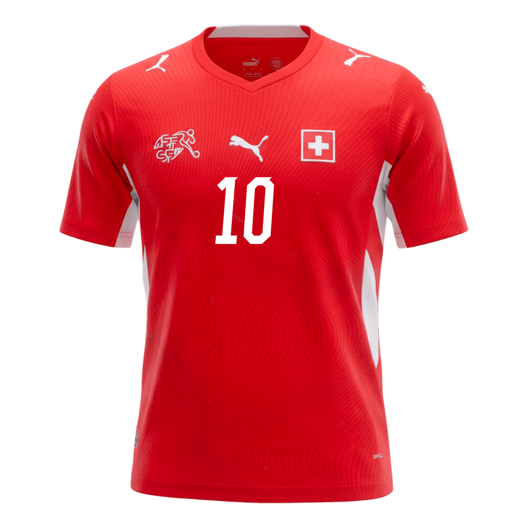 XHAKA #10 Switzerland Home Soccer Jersey World Cup 2026 Red