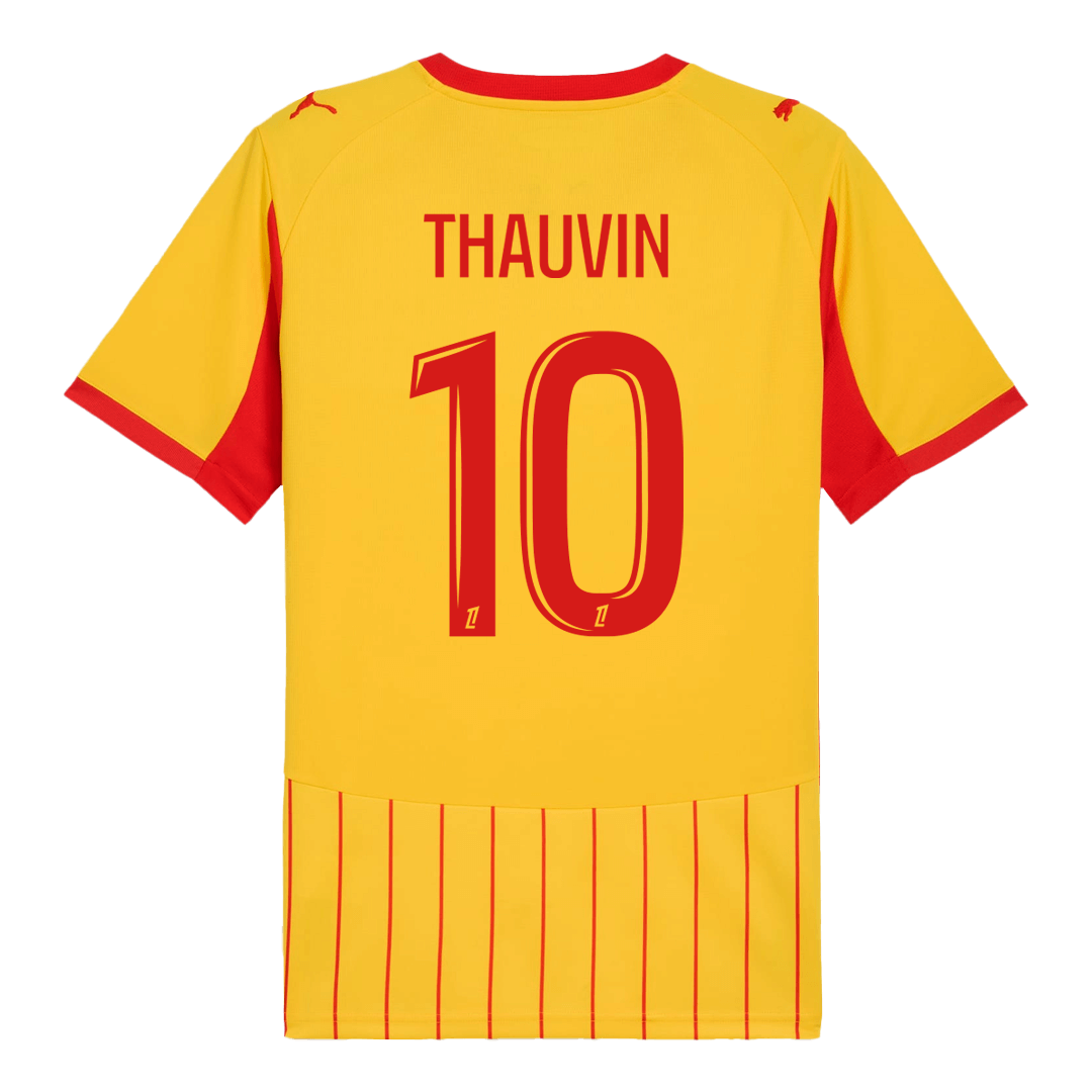 THAUVIN#10 RC Lens Home Soccer Jersey 25/26 Red&Yellow