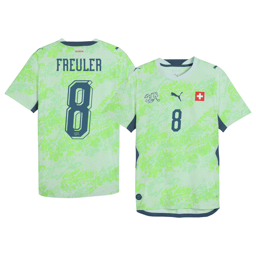 REULER #8 Switzerland Away Soccer Jersey World Cup 2026 Green
