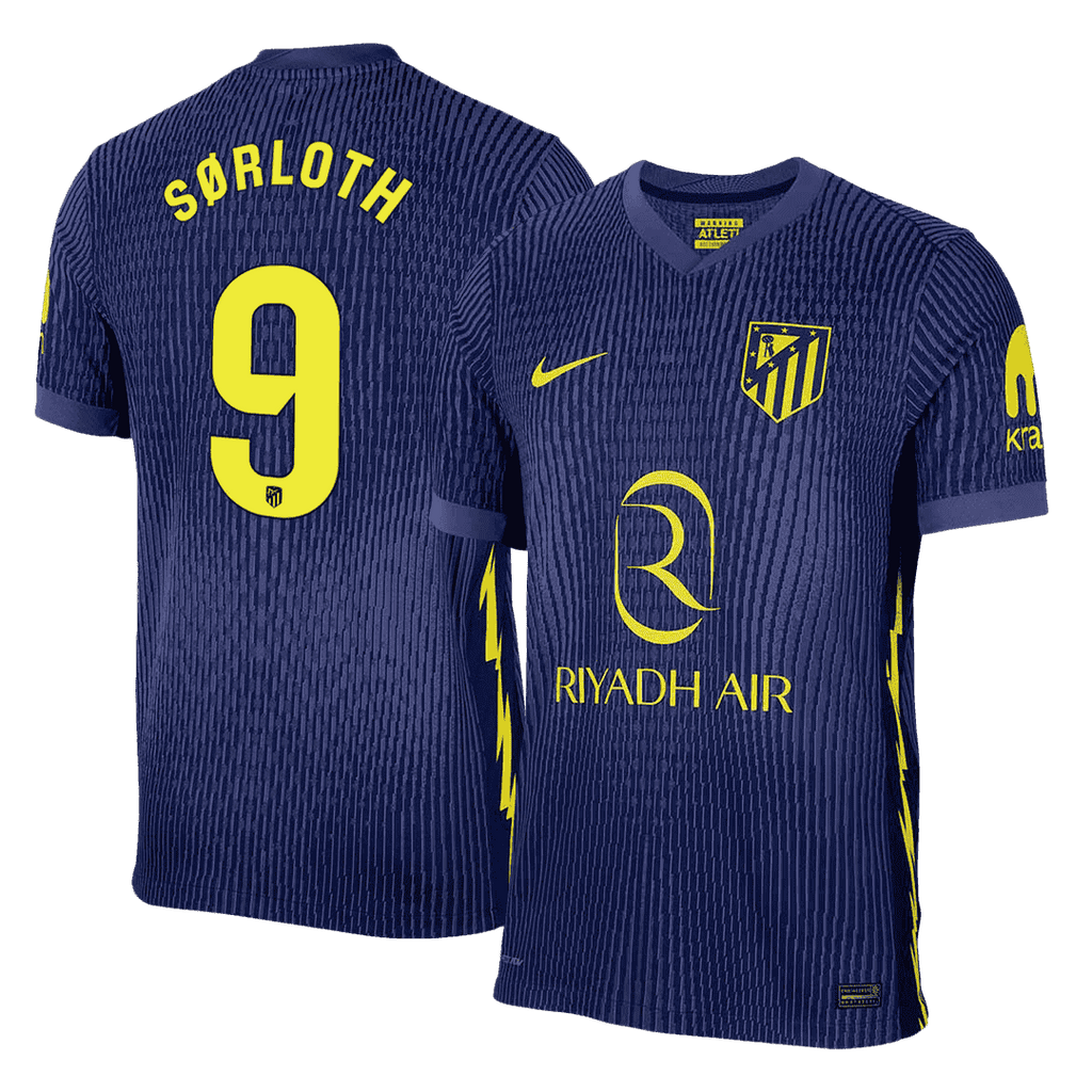 SØRLOTH #9 Player Version Atletico Madrid Away Soccer Jersey 2025/26 Navy