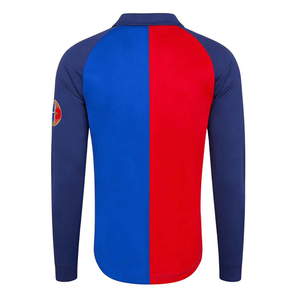 Men Retro Fan Version 99/00 Barcelona Soccer Jersey Special Long Sleeve Red