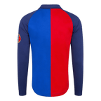 Men Retro Fan Version 99/00 Barcelona Soccer Jersey Special Long Sleeve Red