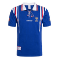 Men Retro Fan Version 1996 France Home Soccer Jersey Short Sleeve Blue
