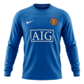 Retro 08/09 Manchester United Third Long Sleeve Jersey Blue