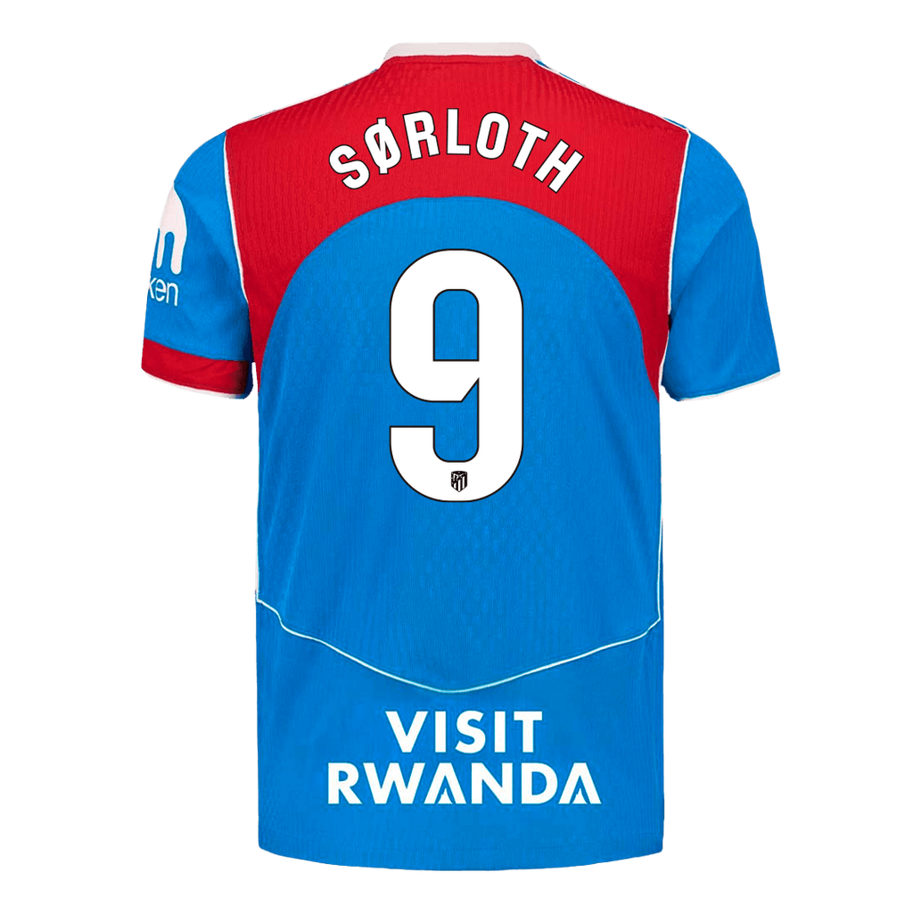 SØRLOTH #9 Player Version Madridl Third Soccer Jersey 25/26 Blue