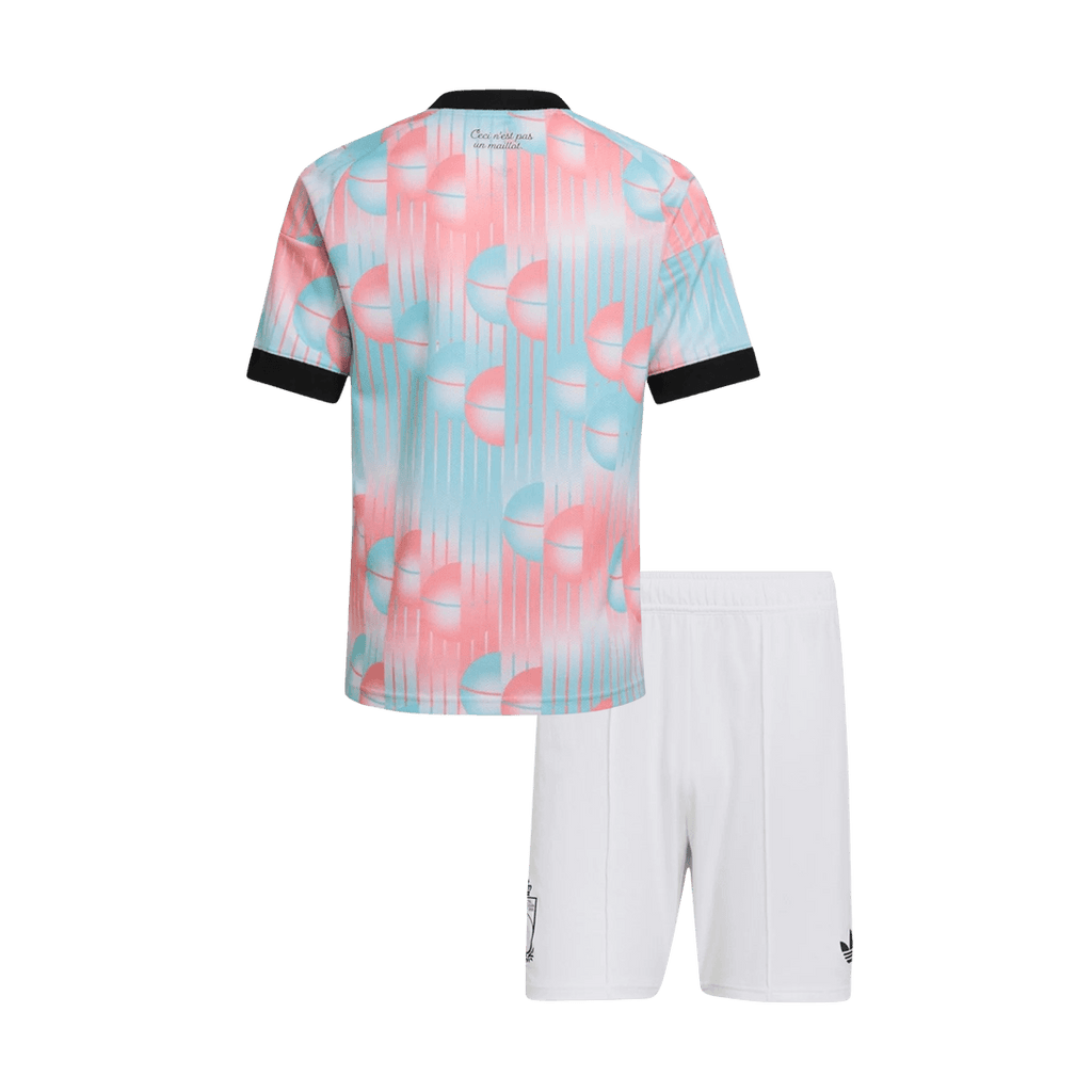 Kid's Belgium Away Soccer Jersey Kit(Jersey+Shorts) World Cup 2026 Blue&Pink