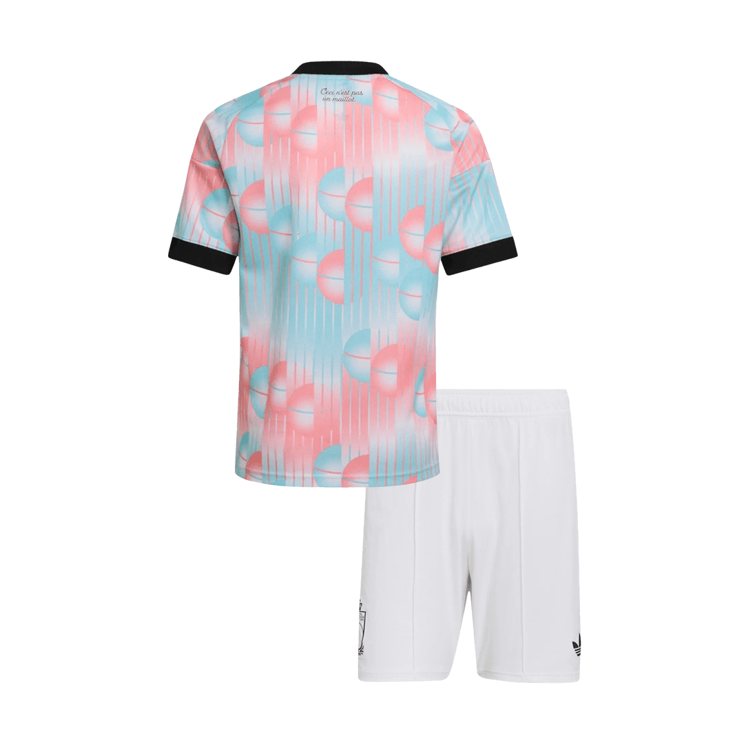 Kid's Belgium Away Soccer Jersey Kit(Jersey+Shorts) World Cup 2026 Blue&Pink