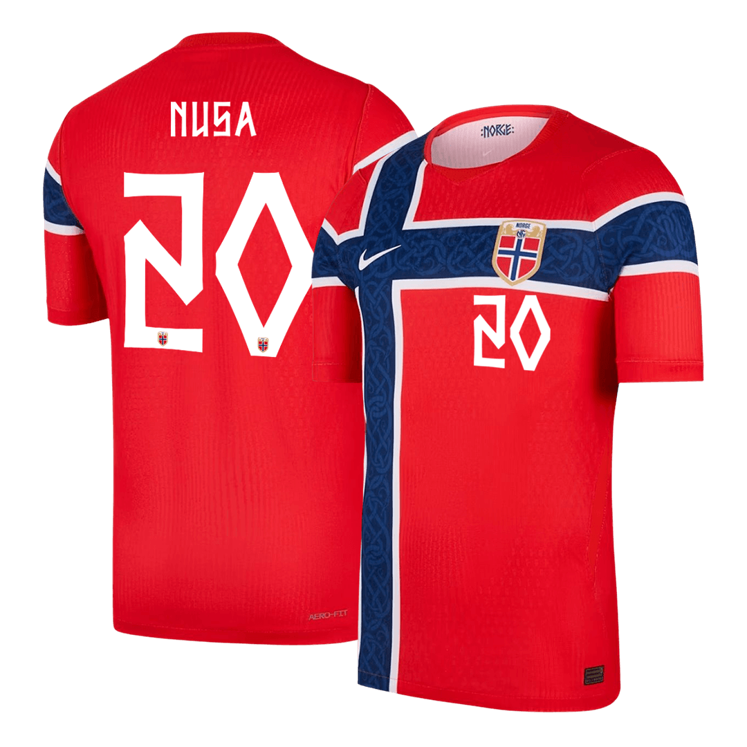 NUSA #20 Player Version Norway Home Soccer Jersey World Cup 2026 Red