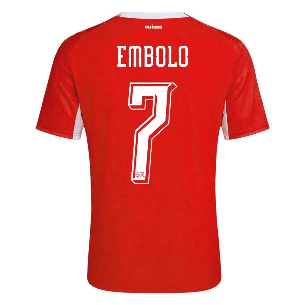 EMBOLO #7 Switzerland Home Soccer Jersey World Cup 2026 Red