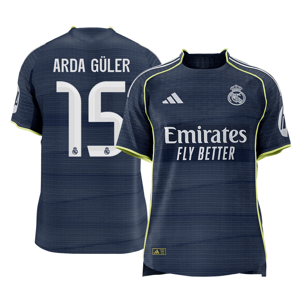 ARDA GÜLER #15 Authentic Real Madrid Away Soccer Jersey 2025/26 Navy
