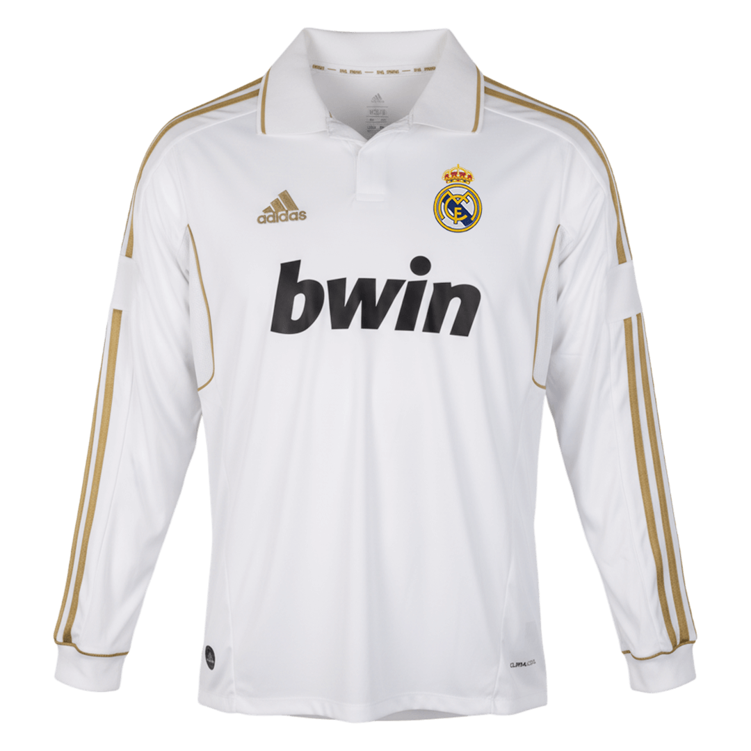 Real Madrid 2011/12 Retro Home Long Sleeve Soccer Jersey