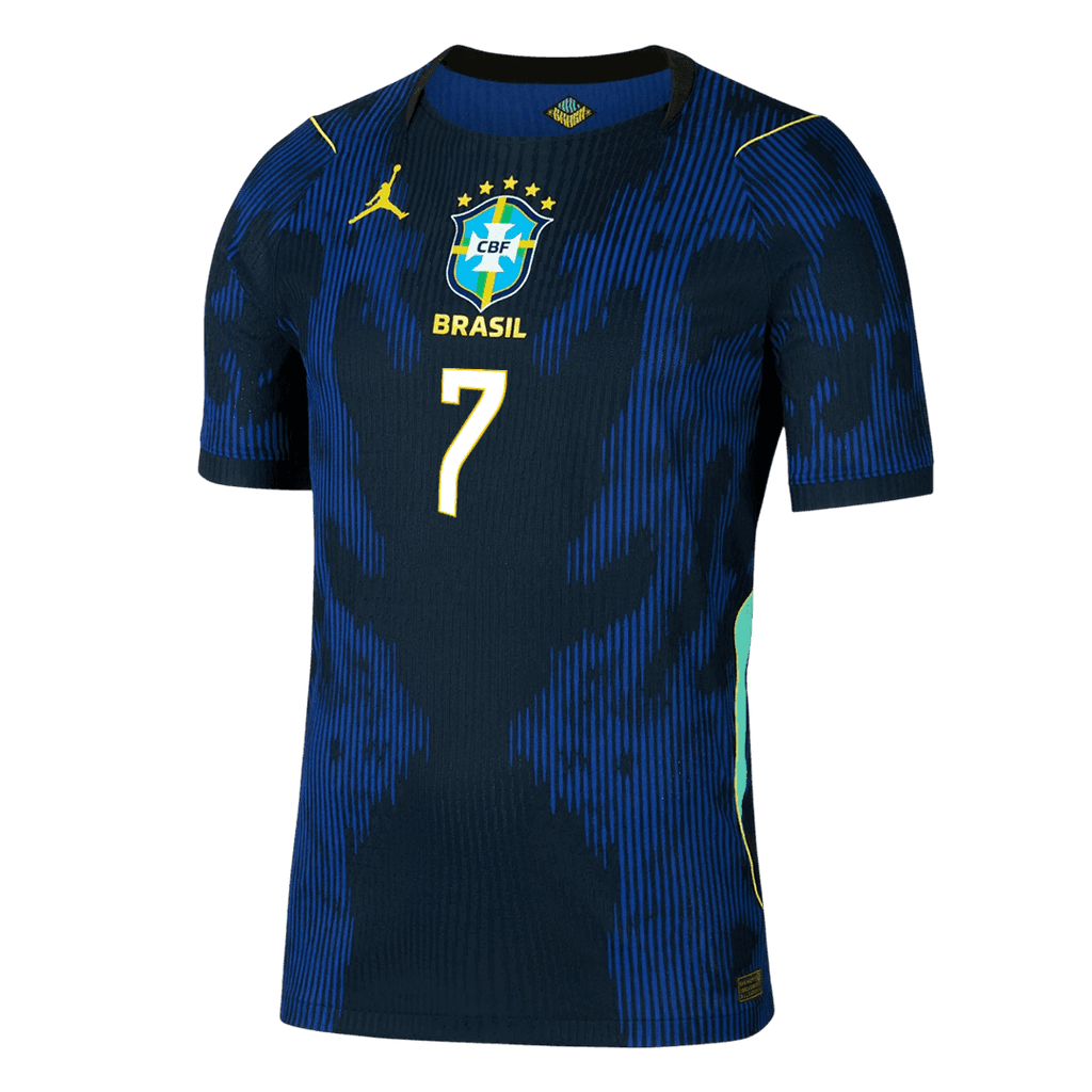 VINI JR. #7 Player Version Brazil Away Soccer Jersey World Cup 2026 Navy