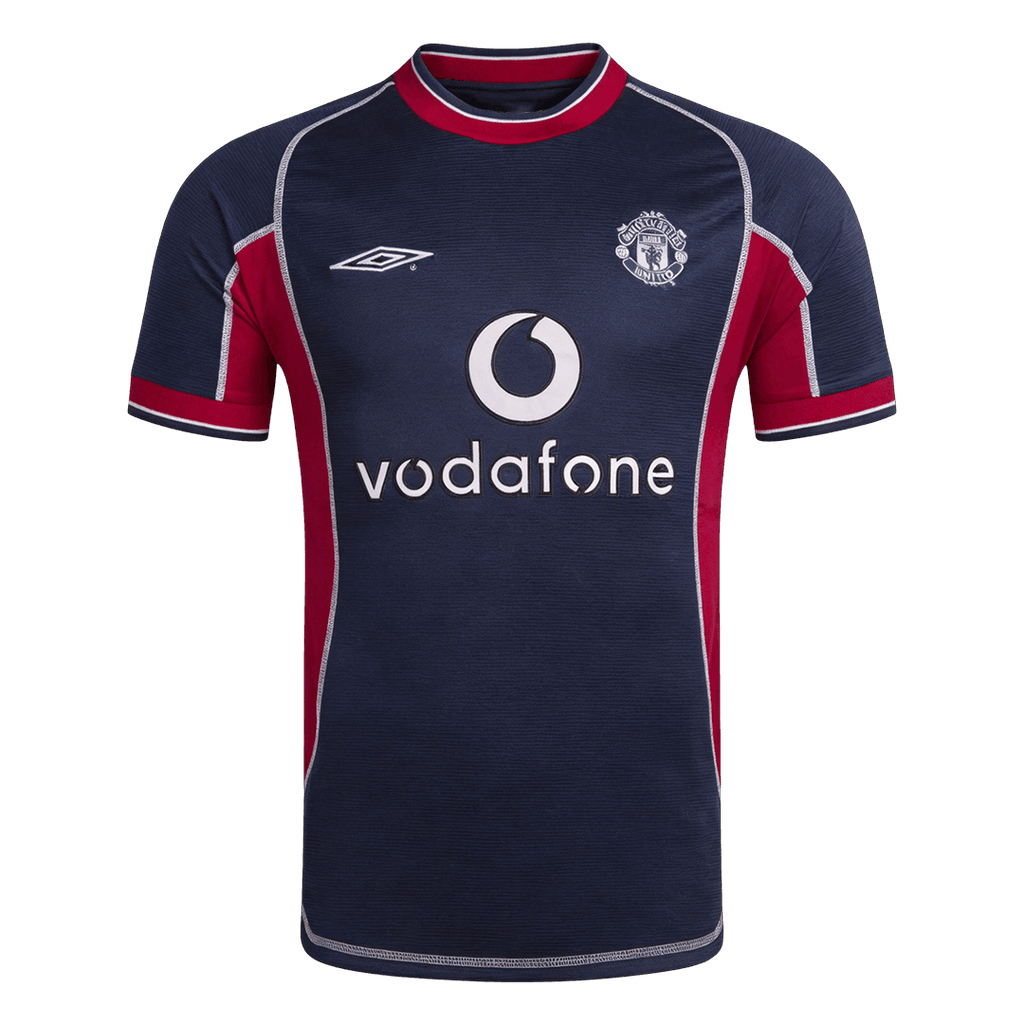 Men Retro Fan Version 00/01 Manchester United Third Soccer Jersey Navy