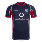Men Retro Fan Version 00/01 Manchester United Third Soccer Jersey Navy