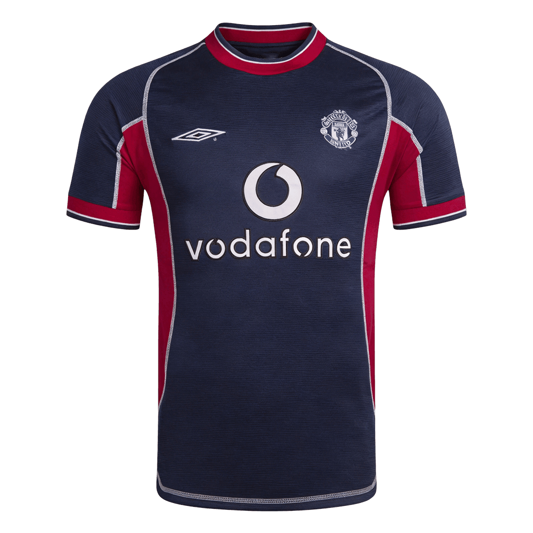 Men Retro Fan Version 00/01 Manchester United Third Soccer Jersey Navy