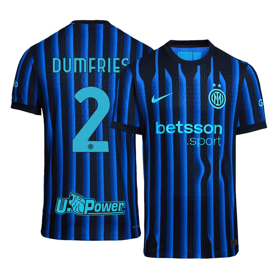 Inter Milan 2025/26 Home Soccer Jersey - DUMFRIES #2 - Player Version
