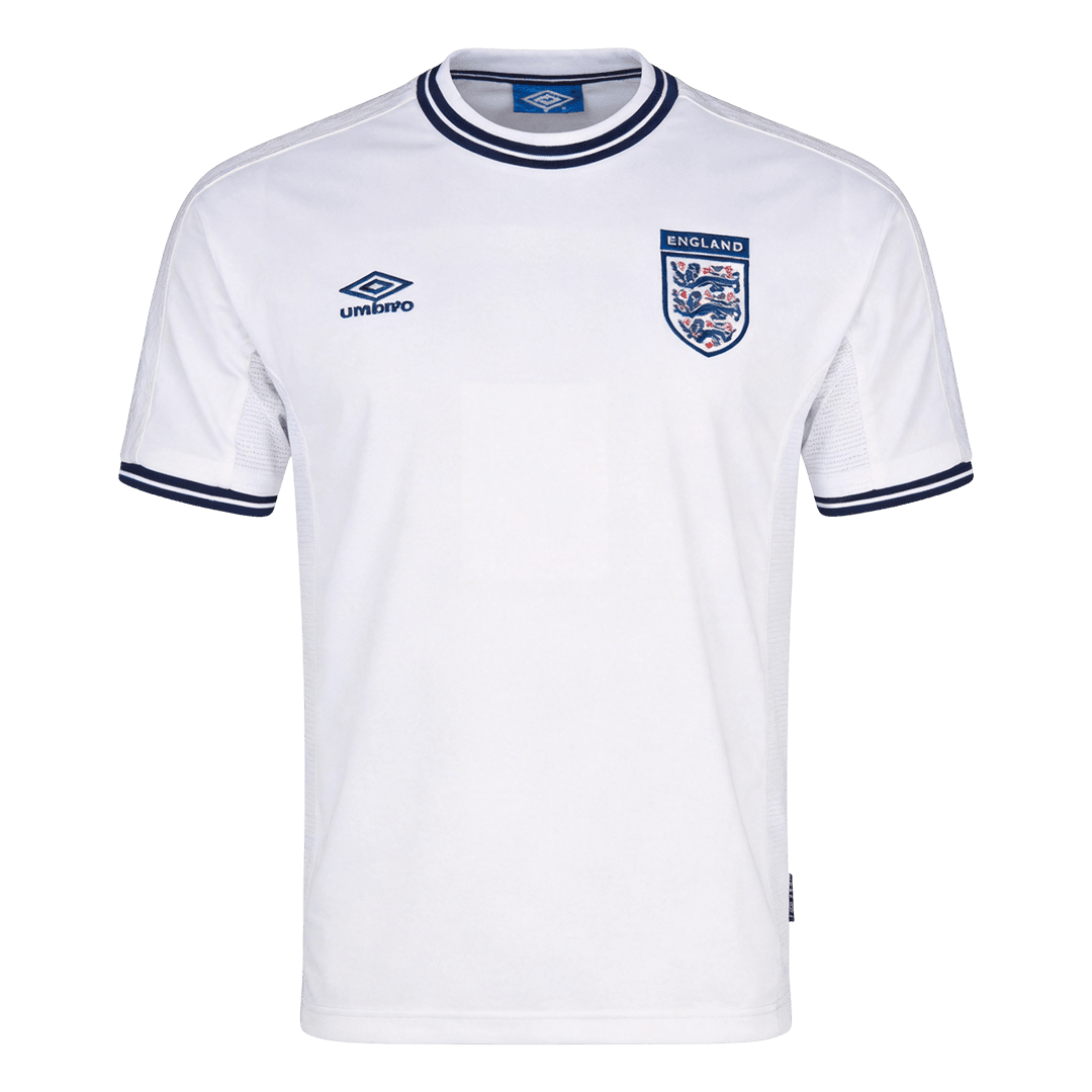 Men Retro Fan Version 2000 England Home Soccer Jersey White