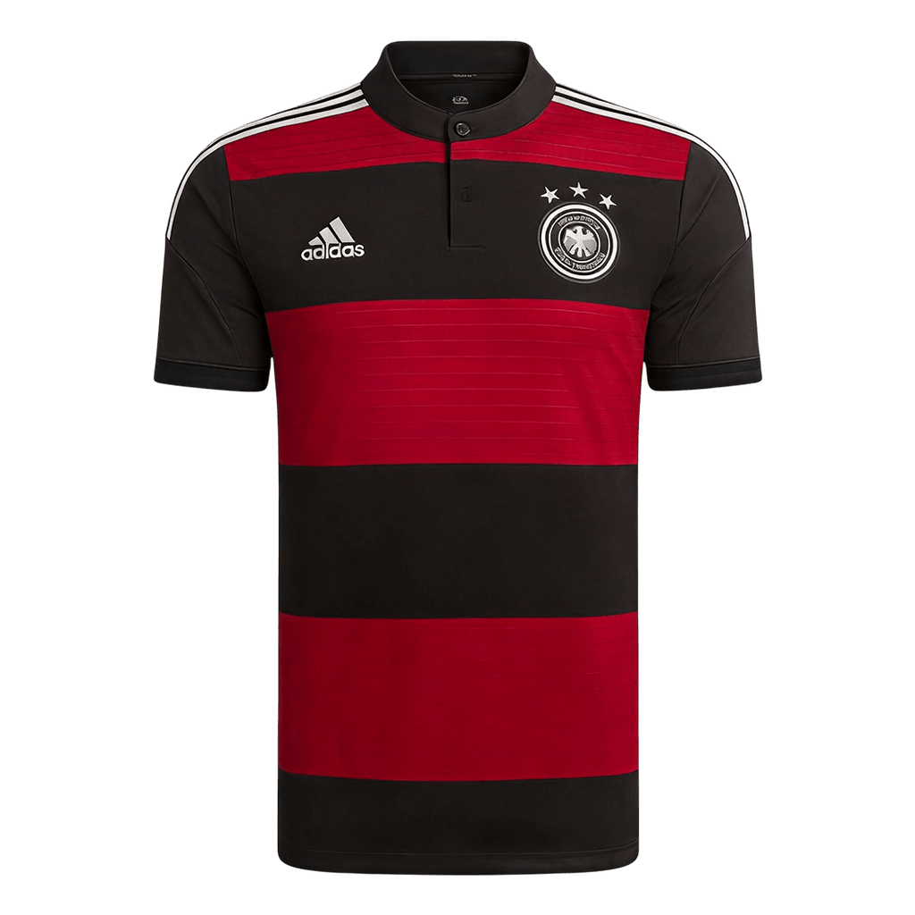 Men Retro Fan Version 2014 Germany Away Soccer Jersey Short Sleeve Black&Red