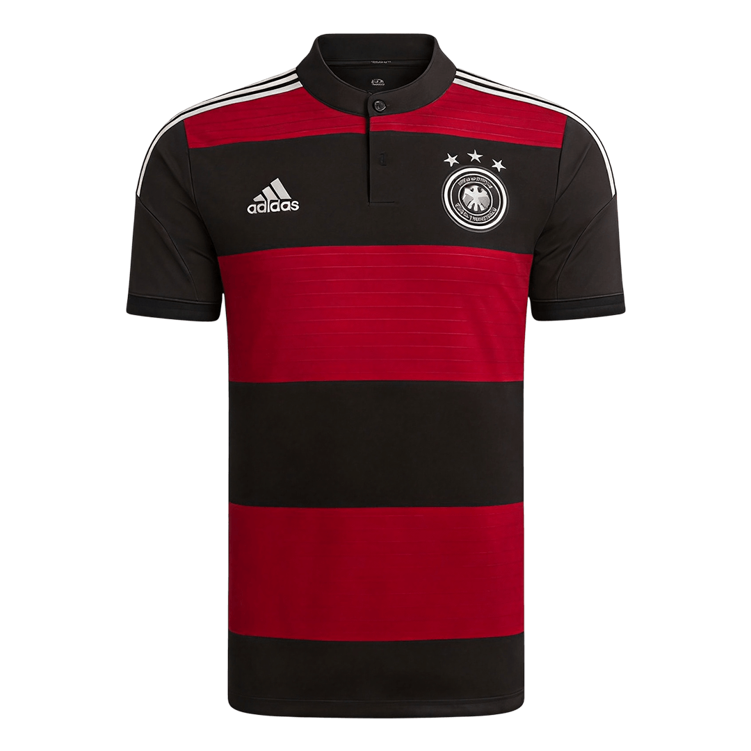 Men Retro Fan Version 2014 Germany Away Soccer Jersey Short Sleeve Black&Red
