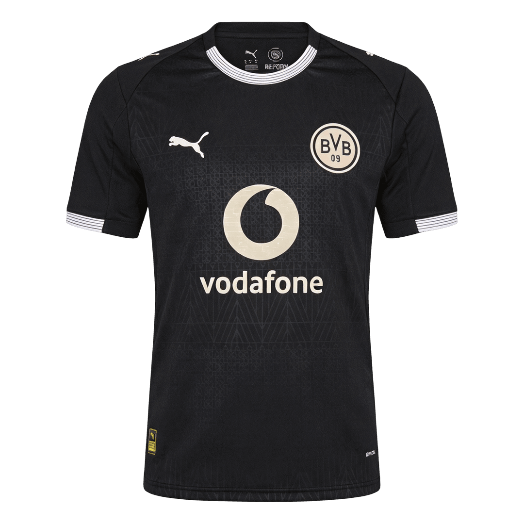 Men Fan 25/26 Borussia Dortmund Fourth Soccer Jersey Short Sleeve Black