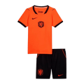 Kids Netherlands Home Soccer Jersey Kit(Jersey+Shorts) World Cup 2026 Orange