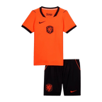 Kids Netherlands Home Soccer Jersey Kit(Jersey+Shorts) World Cup 2026 Orange