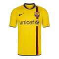 Men Retro Fan Version 08/10 Barcelona Away Soccer Jersey Short Sleeve Yellow