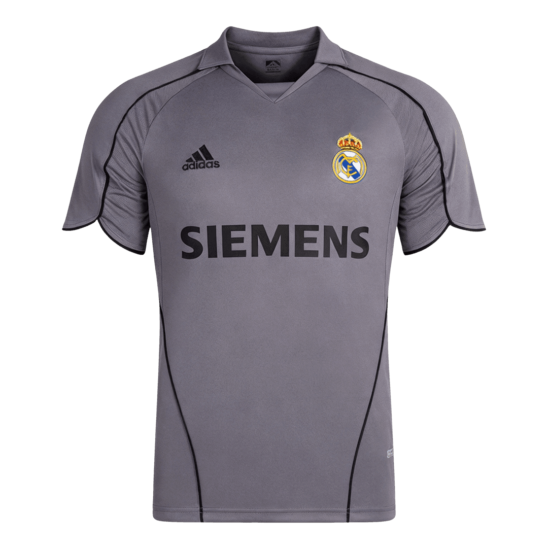 Men Retro Fan Version 05/06 Real Mardid Third Soccer Jersey Grey