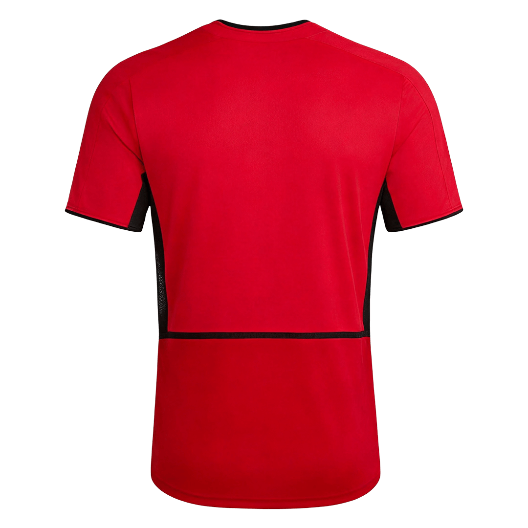 Men Retro Fan Version 02/04 Manchester United Home Soccer Jersey Short Sleeve Red