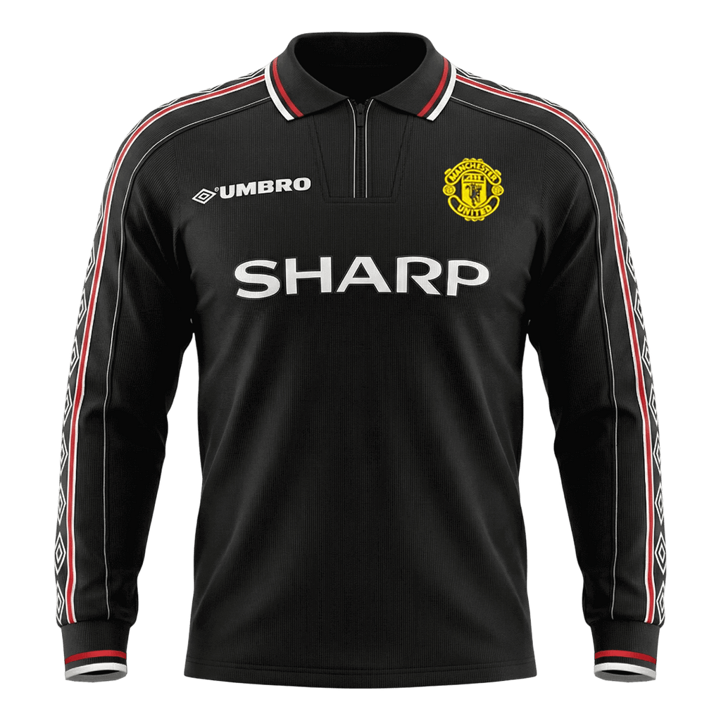Retro 1998 Manchester United Away Long Sleeve Jersey Black
