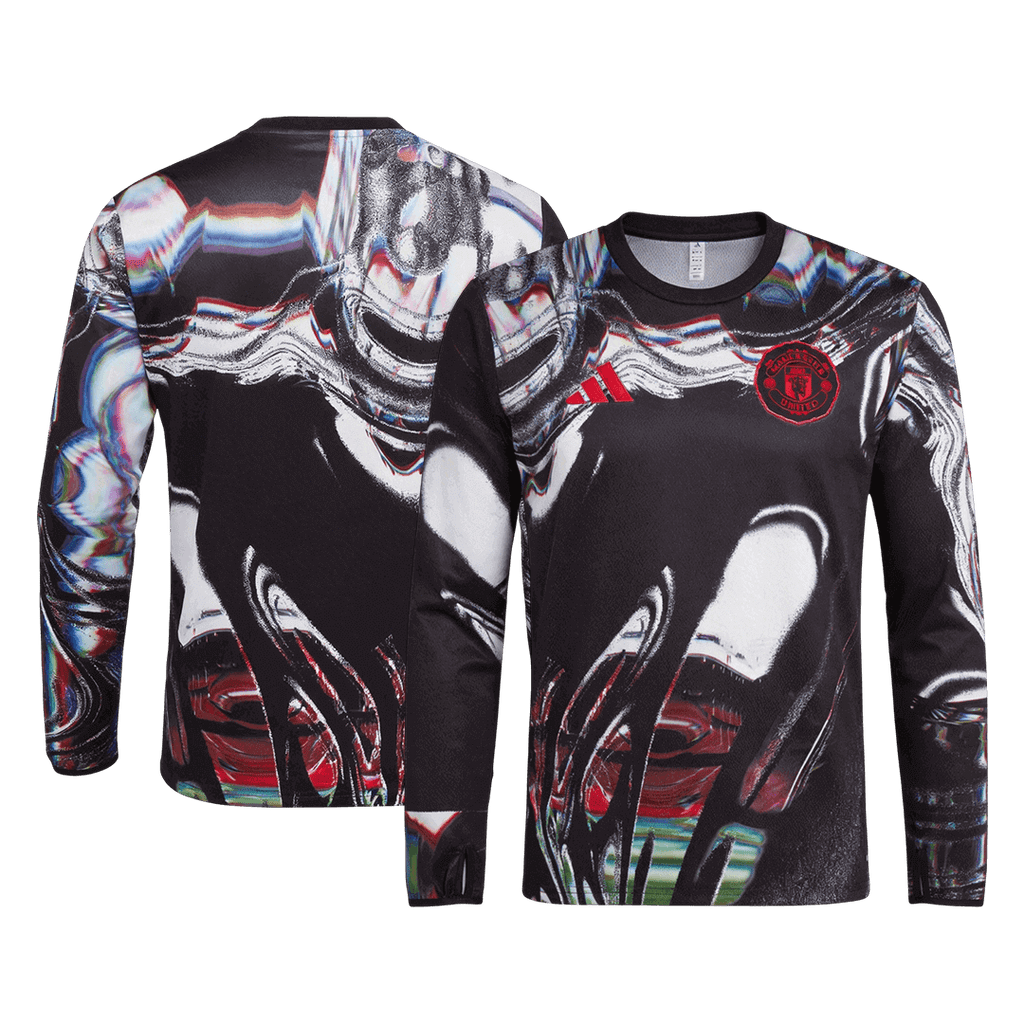 Manchester United Pre-Match Long Sleeve Soccer Jersey 25/26 Black