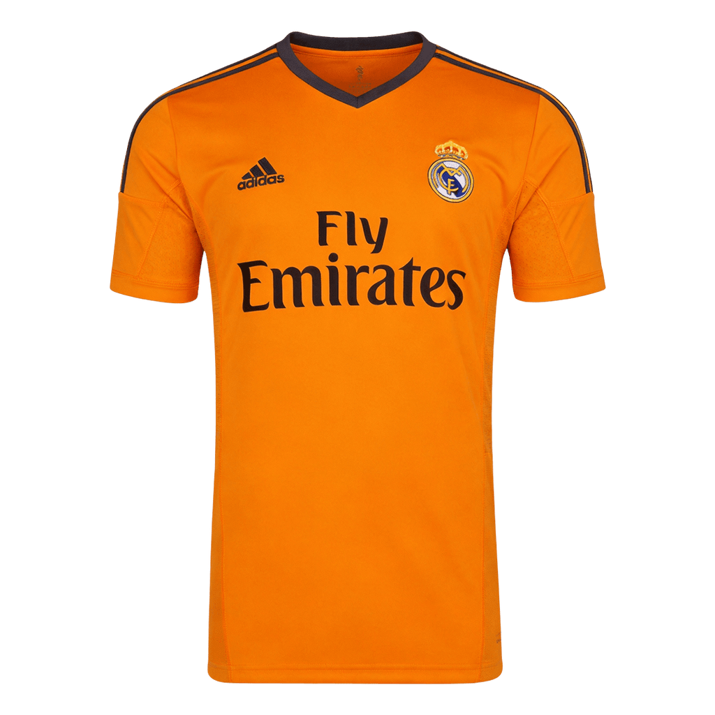 Men Retro Fan Version 13/14 Real Mardid Third Soccer Jersey Orange