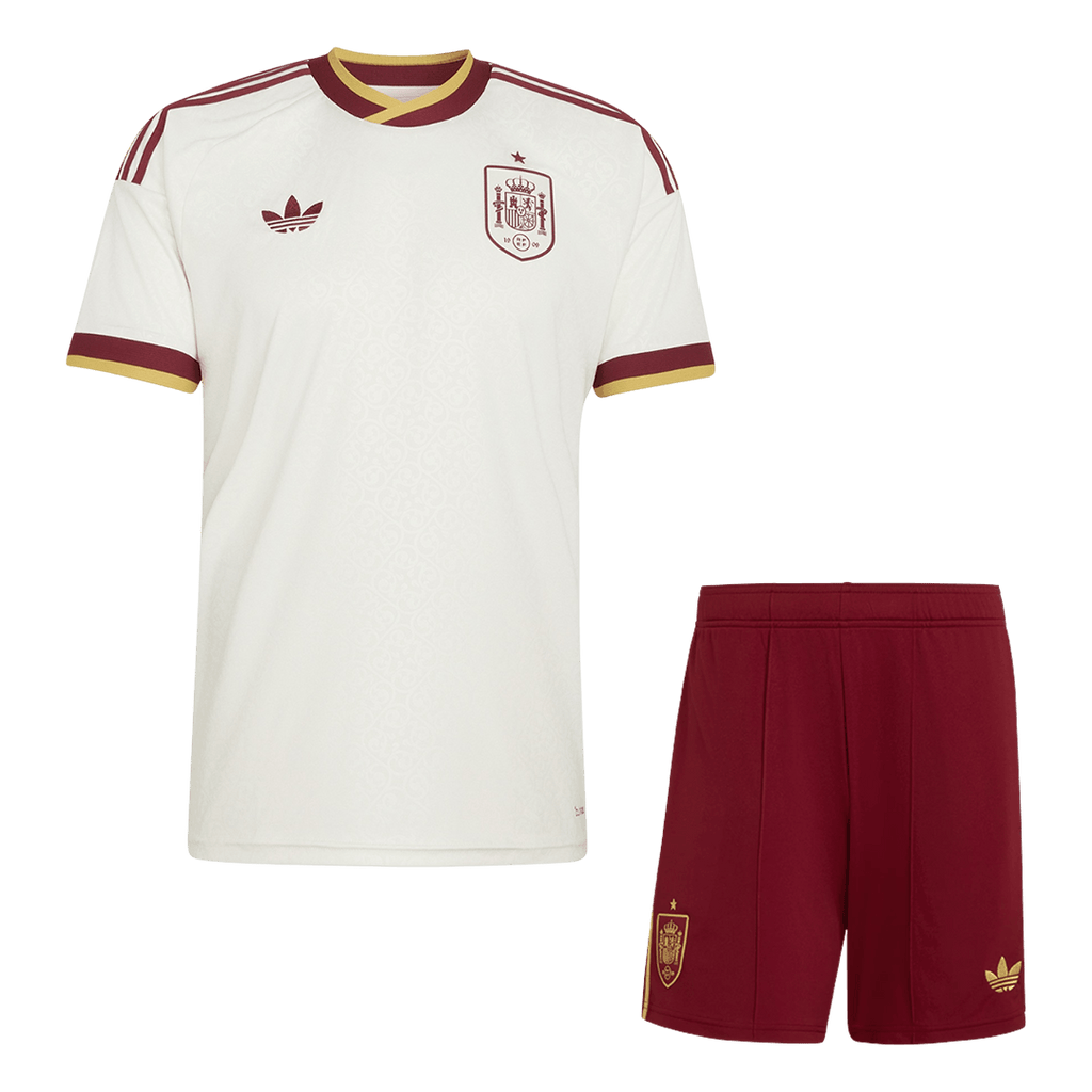 Spain Away Soccer Jersey Kit (Jersey+Shorts) World Cup 2026 White