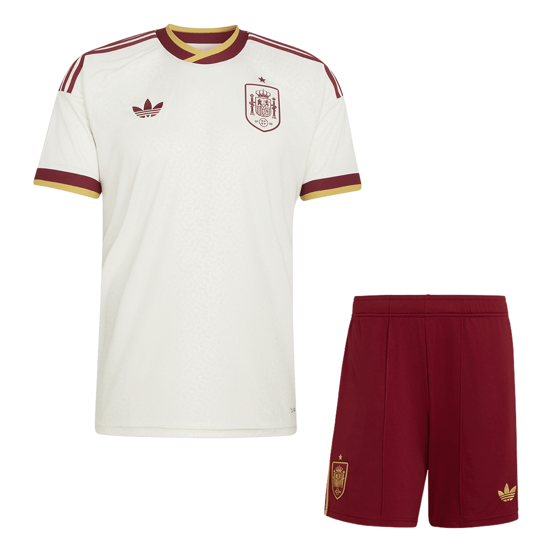 Spain Away Soccer Jersey Kit (Jersey+Shorts) World Cup 2026 White