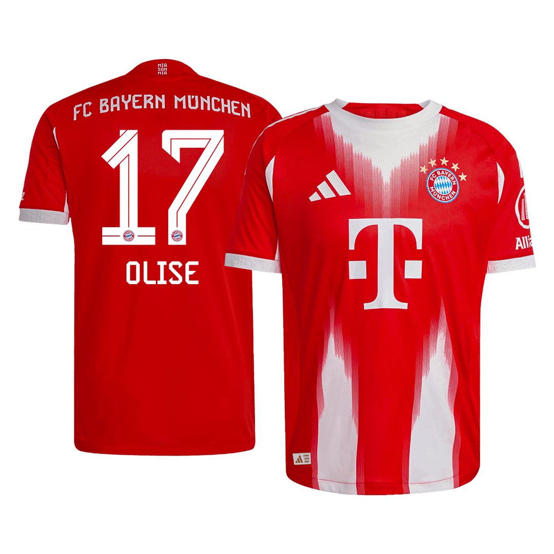 Bayern Munich 2025/26 Home Soccer Jersey - OLISE #17 - Player Version