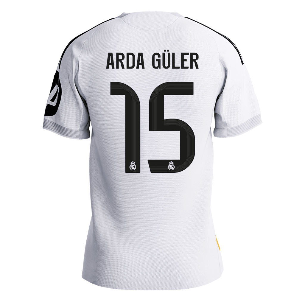 ARDA GÜLER #15 Authentic Real Madrid Home Soccer Jersey 2025/26 White