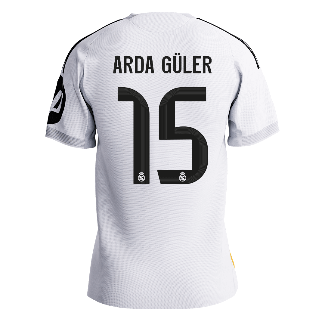 ARDA GÜLER #15 Authentic Real Madrid Home Soccer Jersey 2025/26 White