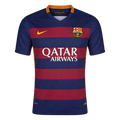 Men Retro Fan Version 15/16 Barcelona Home Short Sleeve Blue&Garnet