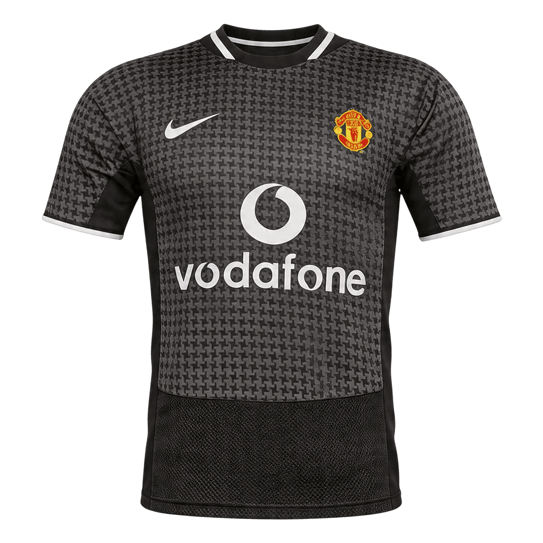 Men Retro Fan Version 03/05 Manchester United Away Short Sleeve Black