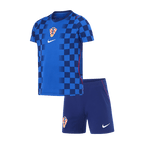 Kids Fan Croatia Away Soccer Jersey Kit (Jersey+Shorts) World Cup 2026 Blue