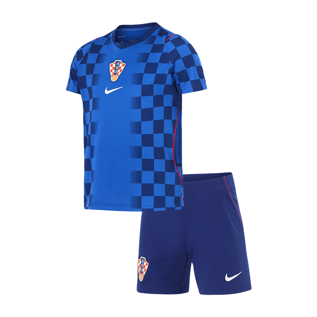Kids Fan Croatia Away Soccer Jersey Kit (Jersey+Shorts) World Cup 2026 Blue