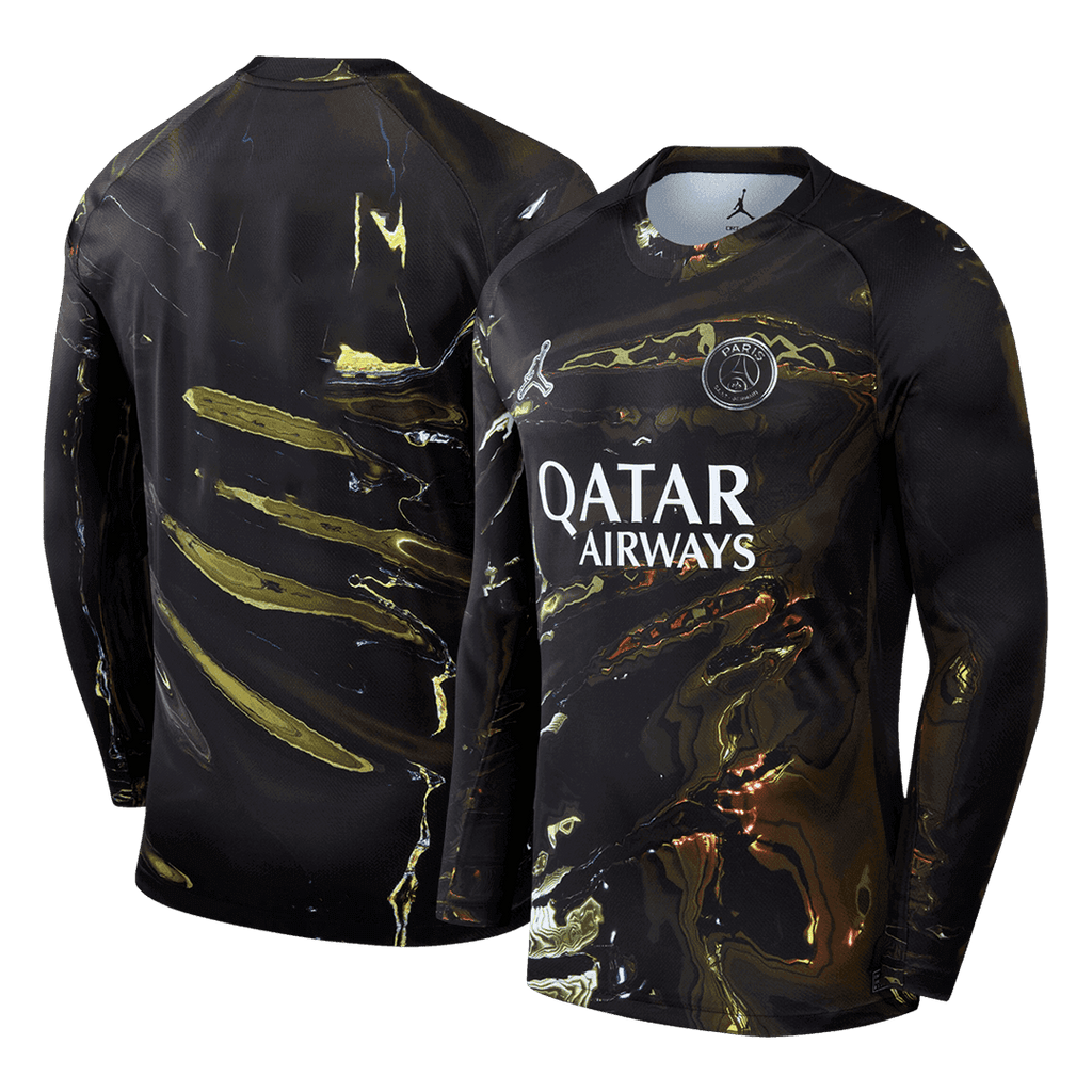PSG Jordan Night Edition Long Sleeve Soccer Jersey 2025/26 Black