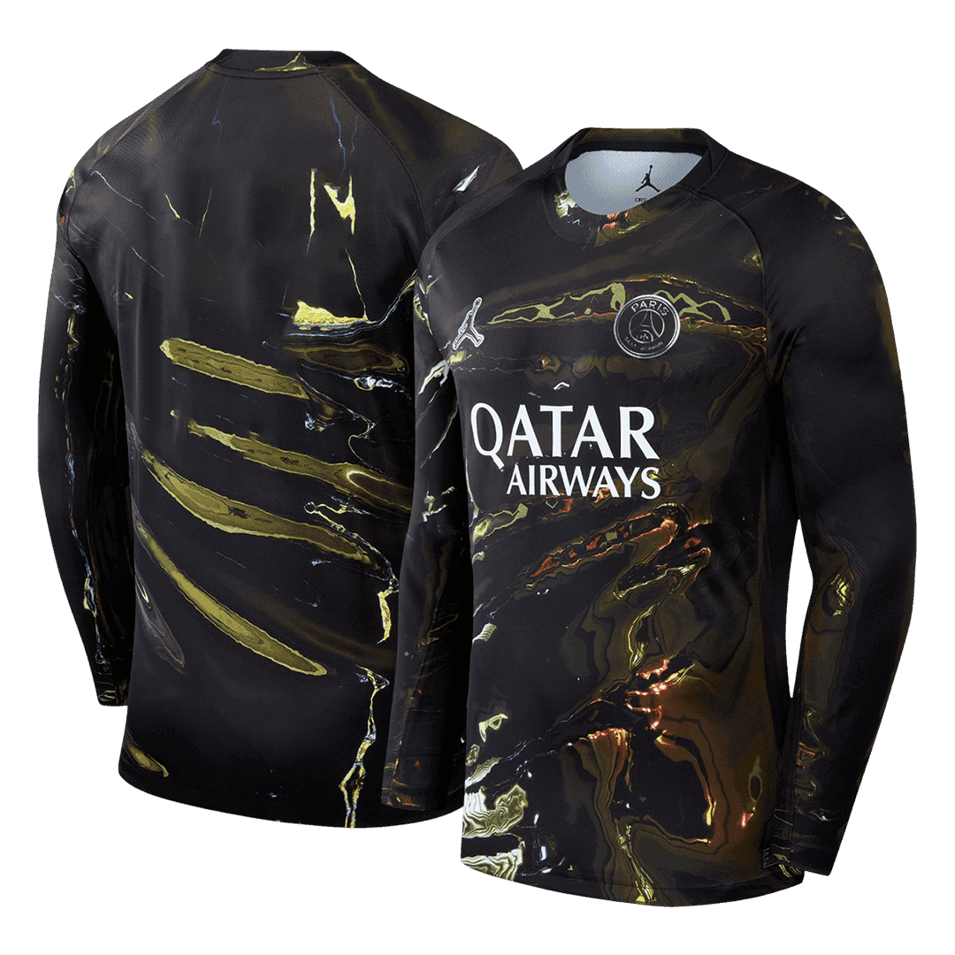 PSG Jordan Night Edition Long Sleeve Soccer Jersey 2025/26 Black