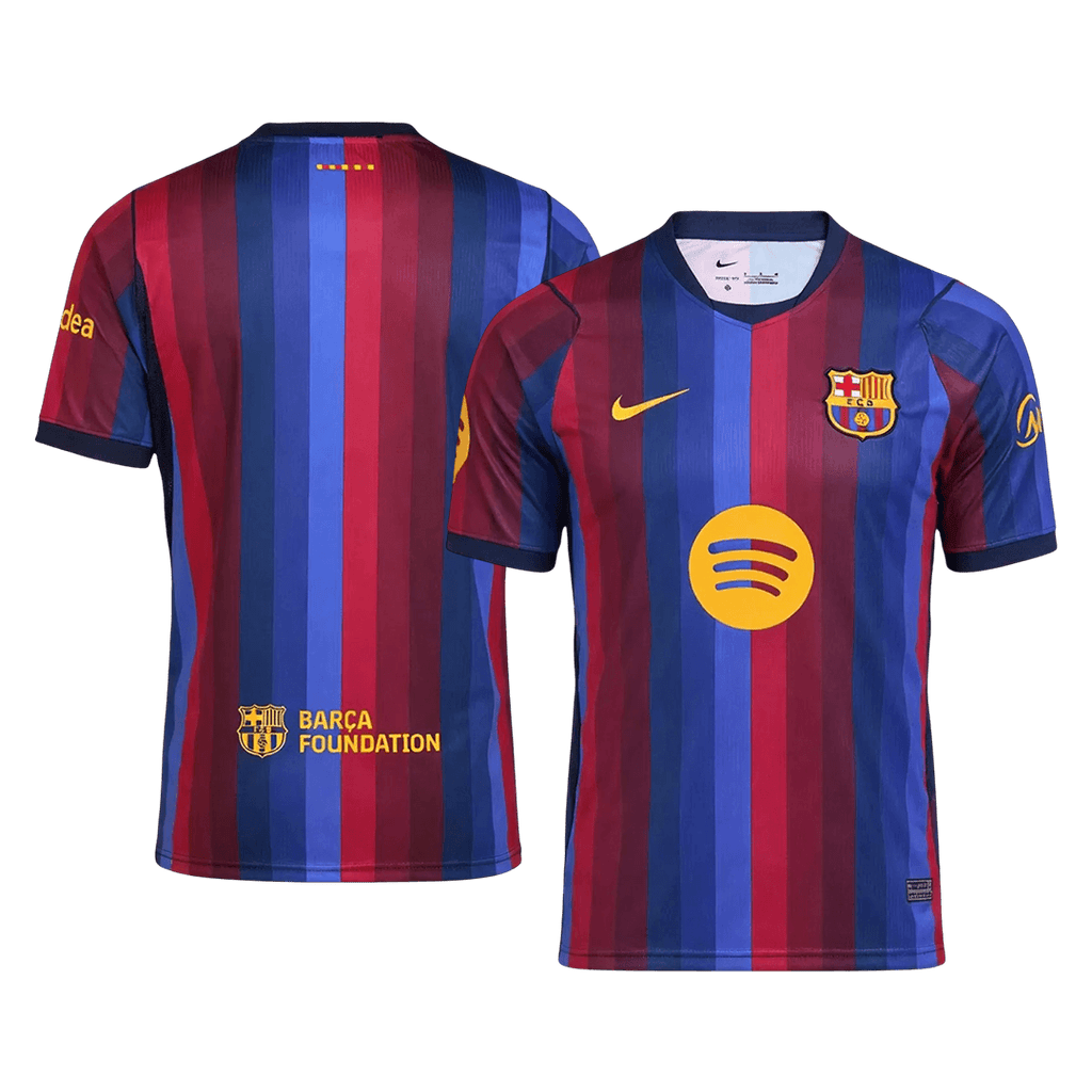 Men Fan 26/27 Barcelona Home Soccer Jersey Short Sleeve Blue&Garnet