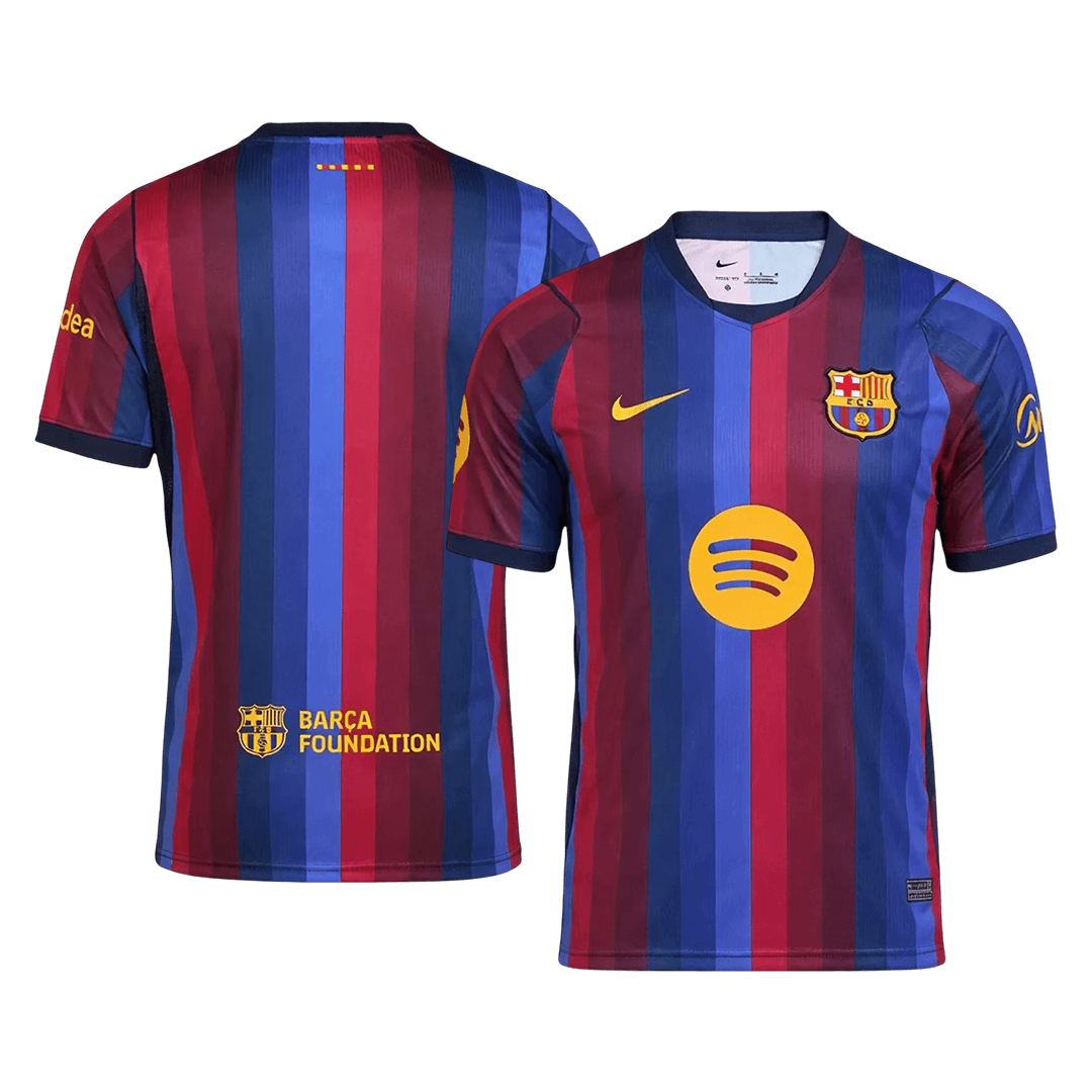 Men Fan 26/27 Barcelona Home Soccer Jersey Short Sleeve Blue&Garnet