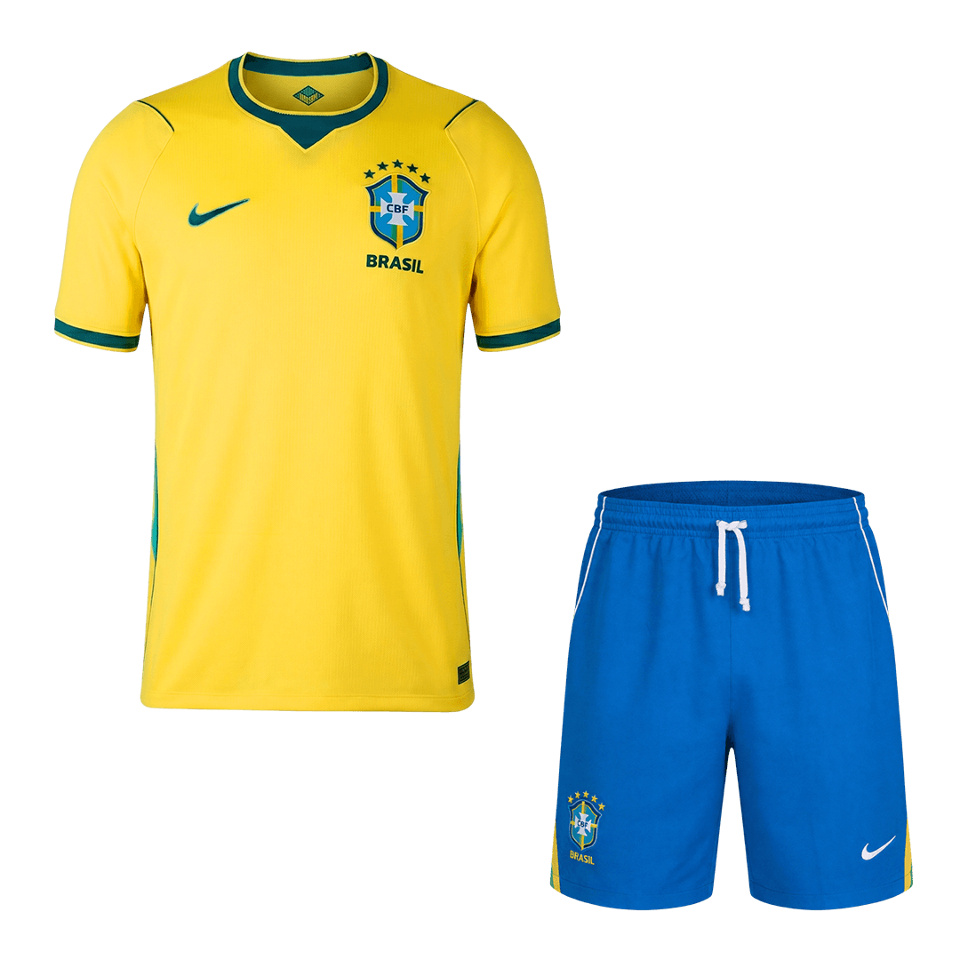 Brazil Home Soccer Jersey Kit (Jersey+Shorts) World Cup 2026 Yellow