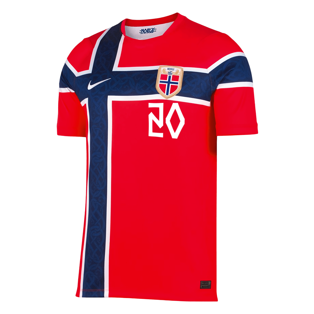 NUSA #20 Norway Home Soccer Jersey World Cup 2026 Red