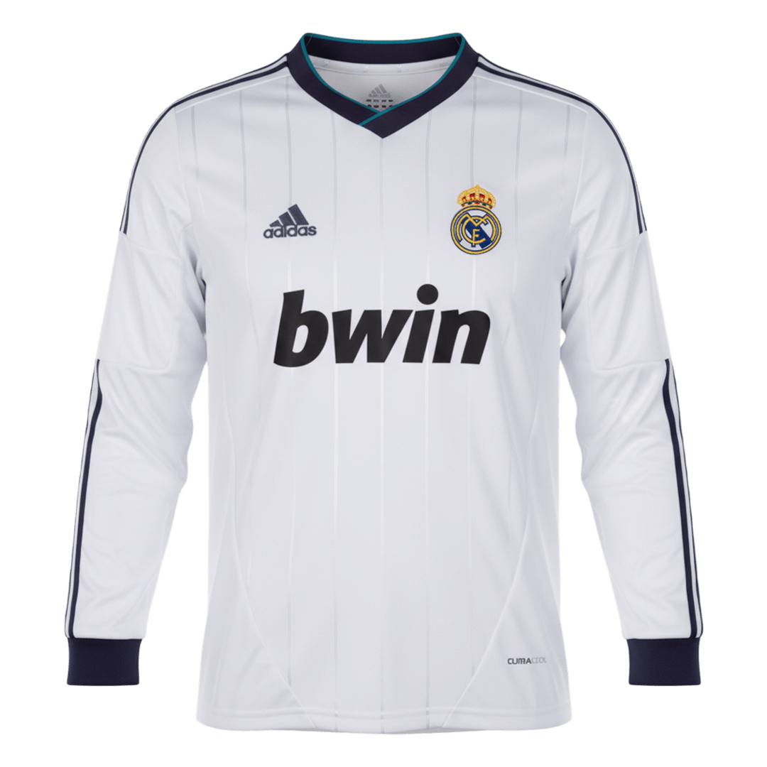 Real Madrid 2012/13 Retro Home Long Sleeve Soccer Jersey