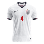RICE #4 Player Version England Home Soccer Jersey World Cup 2026 White